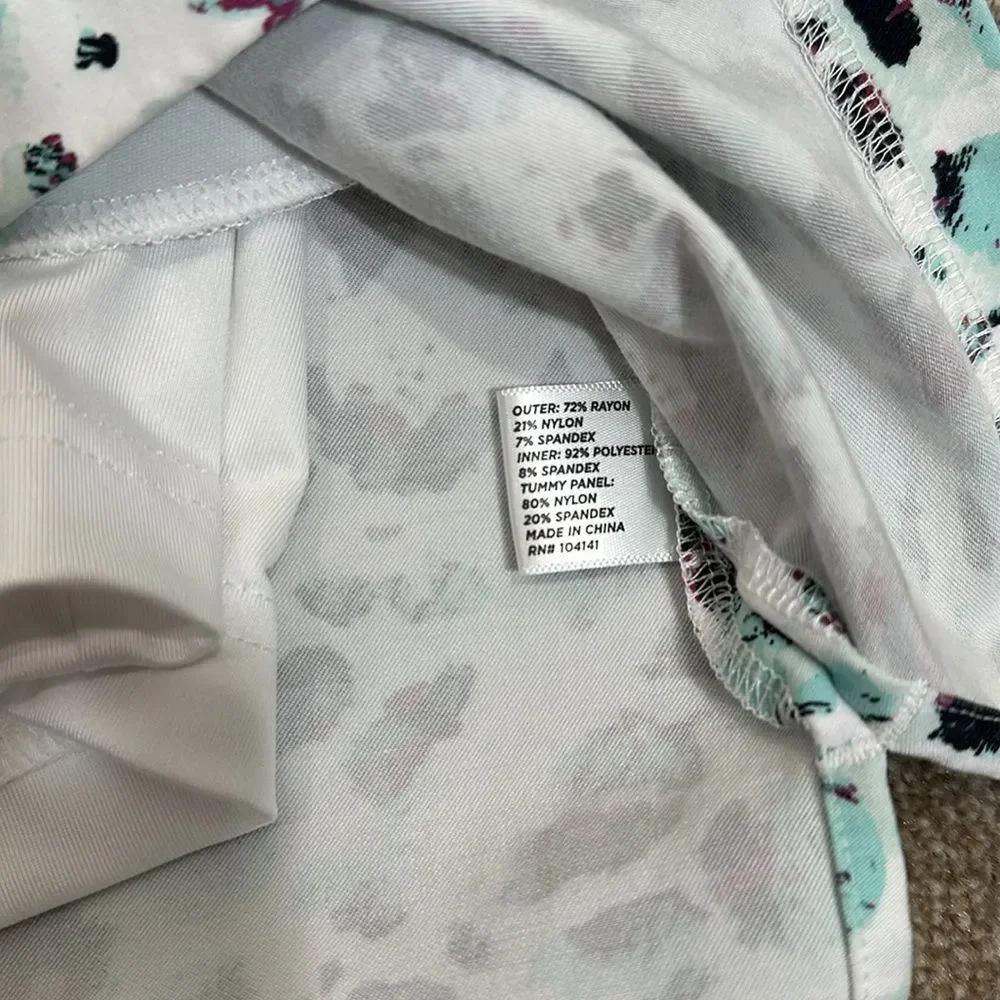 Lady Hagen Sea Glass Blue Leopard Print Golf Skort Performance Women Size Small